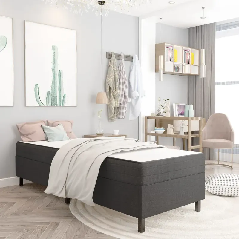 VidaXl Sängram Grå Tyg 80X200 Cm Begränsad tid