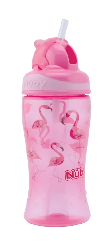 Nuby Preschool Flip It Mugg Pink Flamingo 12m+ 360 ml Populär