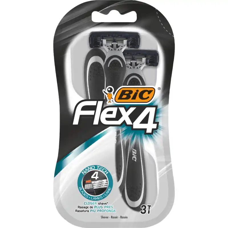 BIC Flex4 Rakhyvlar 3-pack Trygg betalning