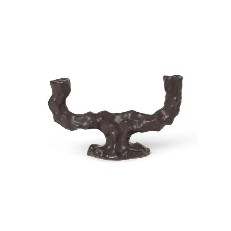 Populär ferm LIVING - Dito Candle Holder Double Dark Brown ferm LIVING