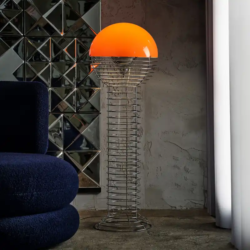 Sista chansen Verpan - Wire Golvlampa Chrome/Orange Verpan
