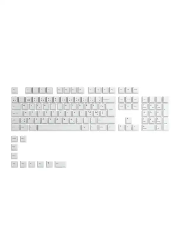 Glorious GPBT Keycaps ISO NOR-Layout (114st) - Arctic White Extra rabatt